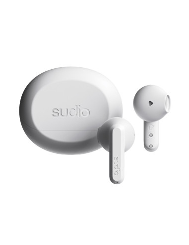 Audifonos Sudio A3 Inalambrico Estilo Tapon 12mm Bt Microf Integr Blanco