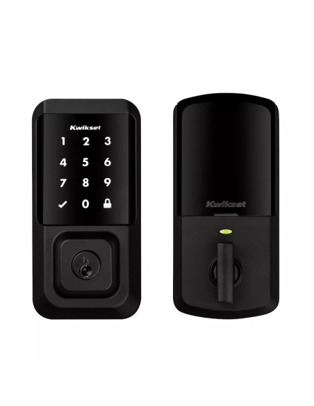 CERRADURA KWIKSET HALO SMART CON CODIGO 250 USUARIOS TACTIL HISTORIAL NEGRO MATE
