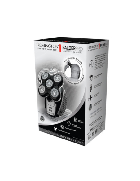 Afeitadora Recargable Remington Balder Pro 5 Cabezas Rotativa Inalambrica 50min Para Cabeza Negra