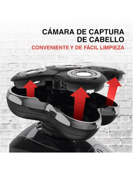 Afeitadora Recargable Remington Balder Pro 5 Cabezas Rotativa Inalambrica 50min Para Cabeza Negra