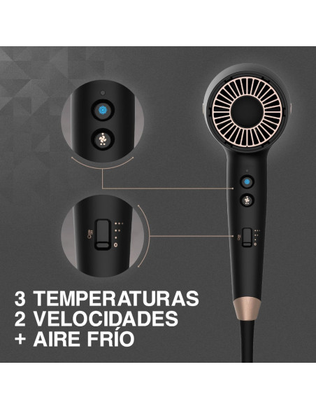 Secador De Cabello Remington Flyaway Concentrador 1900w 3 Niveles 2 Velocidades Negro