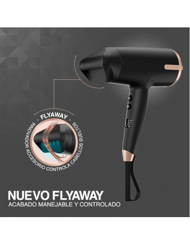 Secador De Cabello Remington Flyaway Concentrador 1900w 3 Niveles 2 Velocidades Negro