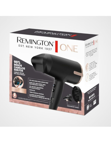 Secador De Cabello Remington Flyaway Concentrador 1900w 3 Niveles 2 Velocidades Negro
