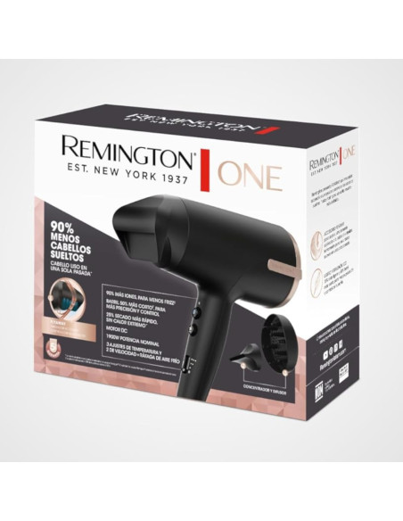 Secador De Cabello Remington Flyaway Concentrador 1900w 3 Niveles 2 Velocidades Negro