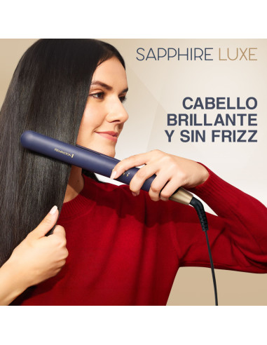 Plancha De Cabello Remington Sapphire Luxe 230grd 5 Ajustes Apagado Autom. Azul Marino-Champagne