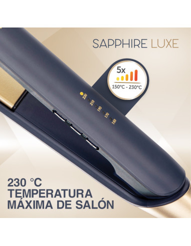 Plancha De Cabello Remington Sapphire Luxe 230grd 5 Ajustes Apagado Autom. Azul Marino-Champagne