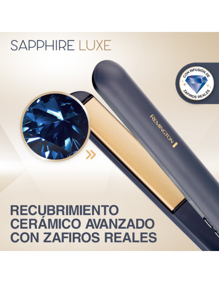 Plancha De Cabello Remington Sapphire Luxe 230grd 5 Ajustes Apagado Autom. Azul Marino-Champagne