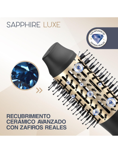 Cepillo De Aire Remington Sapphire Luxe 1000w 2 Niveles De Temperatura 2 Velocidades Color Azul Dorado