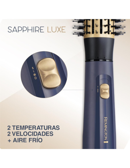 Cepillo De Aire Remington Sapphire Luxe 1000w 2 Niveles De Temperatura 2 Velocidades Color Azul Dorado