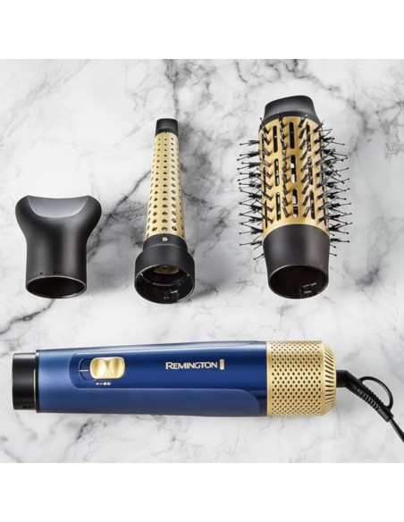 Cepillo De Aire Remington Sapphire Luxe 1000w 2 Niveles De Temperatura 2 Velocidades Color Azul Dorado