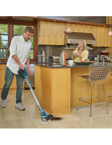 Aspiradora Black Decker Inalambrica 2 En 1-Piso Y De Mano-Recargable Gris-Azul