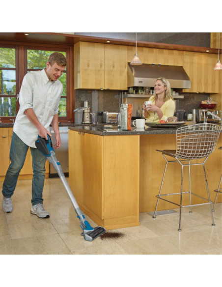 Aspiradora Black Decker Inalambrica 2 En 1-Piso Y De Mano-Recargable Gris-Azul