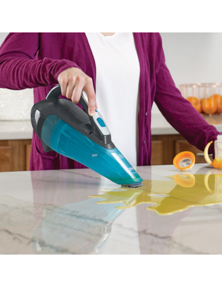 Aspiradora De Mano Black Decker Inalambrica Recargable Liquidos Y Solidos Turquesa