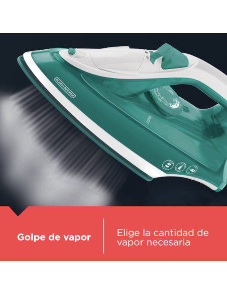 Plancha De Ropa Black Decker- 1200w-Antihaderente-Auto Clean Suela Ceramica Verde
