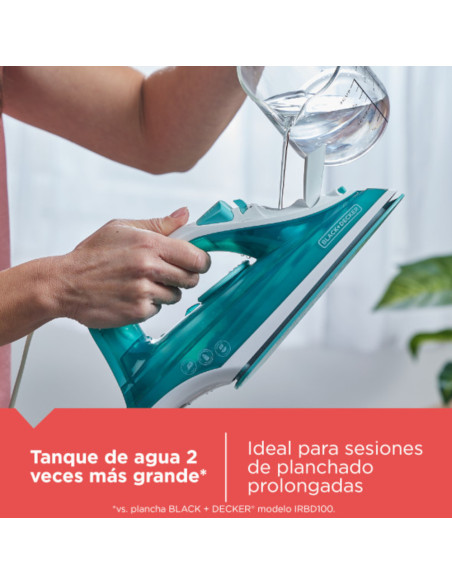 Plancha De Ropa Black Decker- 1200w-Antihaderente-Auto Clean Suela Ceramica Verde