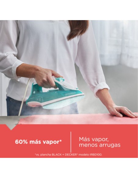 Plancha De Ropa Black Decker- 1200w-Antihaderente-Auto Clean Suela Ceramica Verde