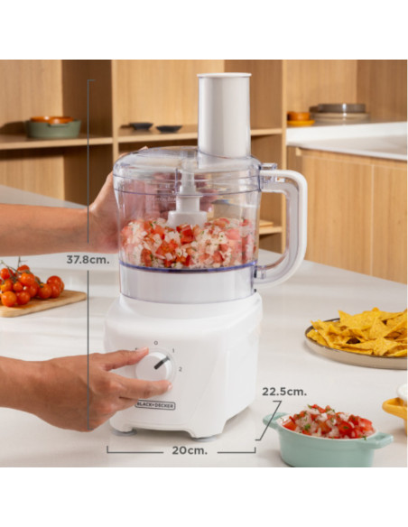 Procesador De Alimentos Black Decker 850w 8tazas Perilla Pulso Blanco