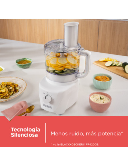 Procesador De Alimentos Black Decker 850w 8tazas Perilla Pulso Blanco