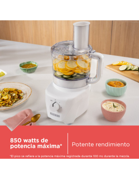 Procesador De Alimentos Black Decker 850w 8tazas Perilla Pulso Blanco