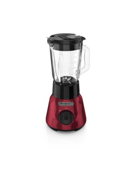 Licuadora Tricuadora Black Decker 800w Jarra De Vidrio 1.5 Lts 2 Velocidades+Pulso Acero Inox. Roja