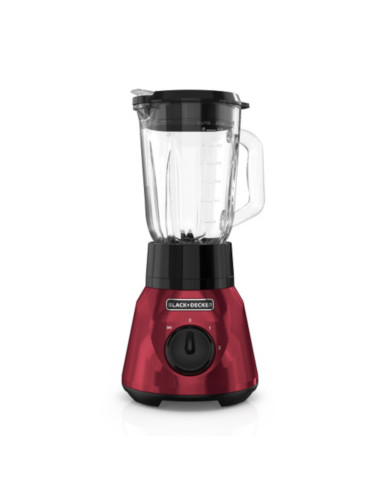 Licuadora Tricuadora Black Decker 800w Jarra De Vidrio 1.5 Lts 2 Velocidades+Pulso Acero Inox. Roja