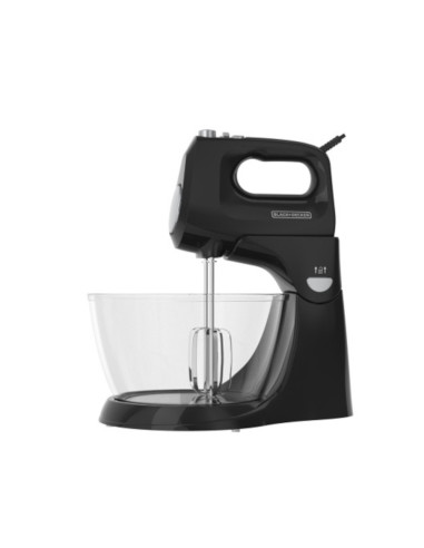 Batidora De Pedestal Black Decker 250w 5 Velocidades + Turbo 2 Tazones Acero Inox.-Vidr Negro