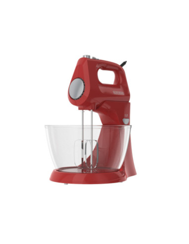 Batidora De Pedestal Black Decker 250w 5 Velocidades 2 Tazones Vidr.-Plast. Turbo Roja