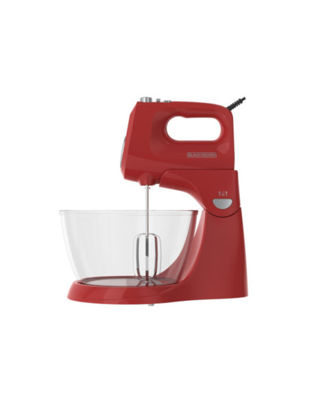 Batidora De Pedestal Black Decker 250w 5 Velocidades 2 Tazones Vidr.-Plast. Turbo Roja