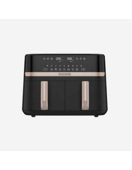 Freidora De Aire Black Decker Dual- 9lts - 2 Cestas- Funciones Preprogramadas Pantalla Tactil Negro