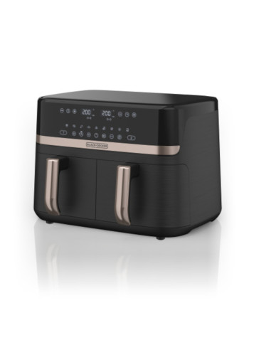 Freidora De Aire Black Decker Dual- 9lts - 2 Cestas- Funciones Preprogramadas Pantalla Tactil Negro