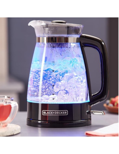 Tetera Electrica Black Decker-1.7 Lts-Luz Led-Apagado Automatico-Base Giratoria Negro