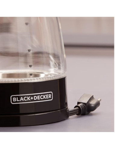 Tetera Electrica Black Decker-1.7 Lts-Luz Led-Apagado Automatico-Base Giratoria Negro