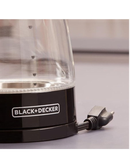 Tetera Electrica Black Decker-1.7 Lts-Luz Led-Apagado Automatico-Base Giratoria Negro