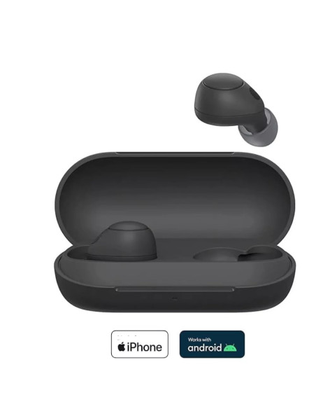 AUDIFONOS SONY INALAMBRICO ESTILO TAPON 5 8MM BT  20 20KHZ MICROF  INTEGR  15H DUR  IPX4 CANCELA RUIDO NEGRO