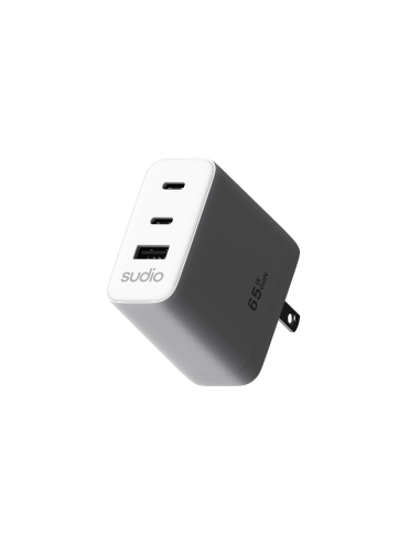 Cargador Tipo Usb-C 65w - 2 Puertos Usb-C 1 Puerto Usb-A Blanco