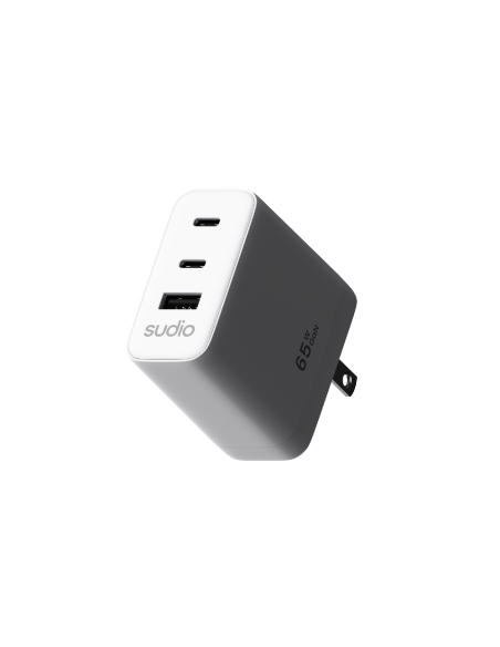 Cargador Tipo Usb-C 65w - 2 Puertos Usb-C 1 Puerto Usb-A Blanco