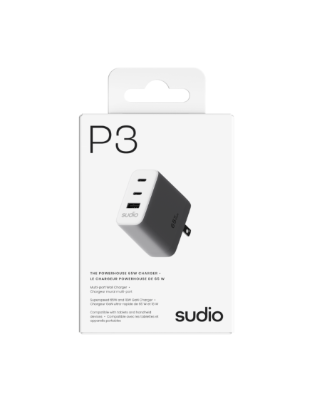 Cargador Tipo Usb-C 65w - 2 Puertos Usb-C 1 Puerto Usb-A Blanco