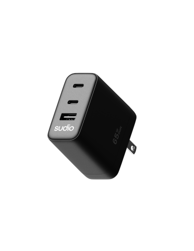 Cargador Tipo Usb-C 65w - 2 Puertos Usb-C 1 Puerto Usb-A Negro