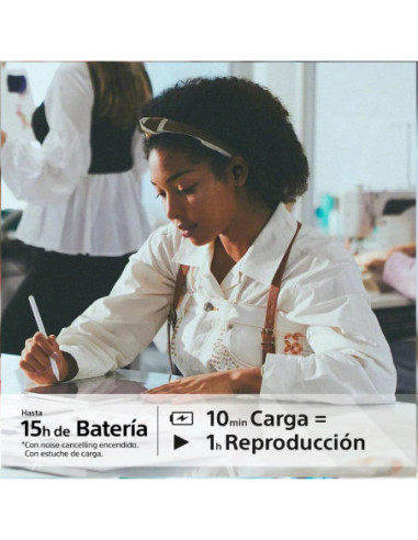 AUDIFONOS SONY INALAMBRICO ESTILO TAPON 5 8MM BT  20 20KHZ MICROF  INTEGR  15H DUR  IPX4 CANCELA RUIDO NEGRO