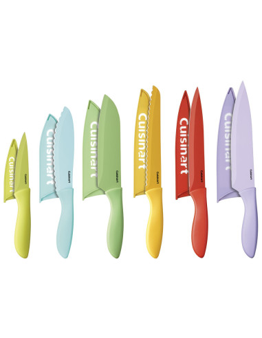 Set de Cuchillos Cuisinart Profesional Ceramica Acero Inoxidable 12 Pcs Antiadherente Colores
