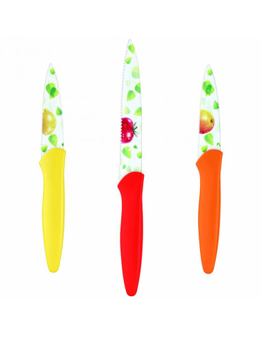 Set de Cuchillos Cuisinart Diseno Frutas 3Pcs Colores
