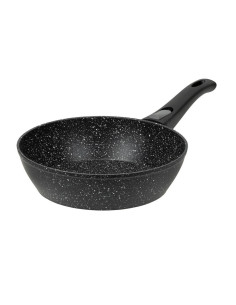 Sarten Resto Antiadh. De Marmol 24cm Ancho 6.8cm Alto Aluminio Forjado-Mango Plastico Desmontable Todo Tipo De Cocina Negro