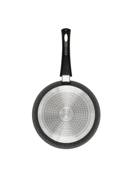 Sarten Resto Antiadh. De Marmol 24cm Ancho 6.8cm Alto Aluminio Forjado-Mango Plastico Desmontable Todo Tipo De Cocina Negro