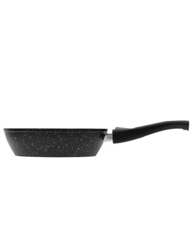 Sarten Resto Antiadh. De Marmol 24cm Ancho 6.8cm Alto Aluminio Forjado-Mango Plastico Desmontable Todo Tipo De Cocina Negro