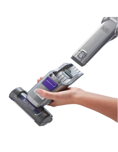 Aspiradora De Mano Black Decker Inalambrica Para Mascotas 2 Velocidades Recargable Gris-Purpura