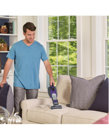 Aspiradora De Mano Black Decker Inalambrica Para Mascotas 2 Velocidades Recargable Gris-Purpura