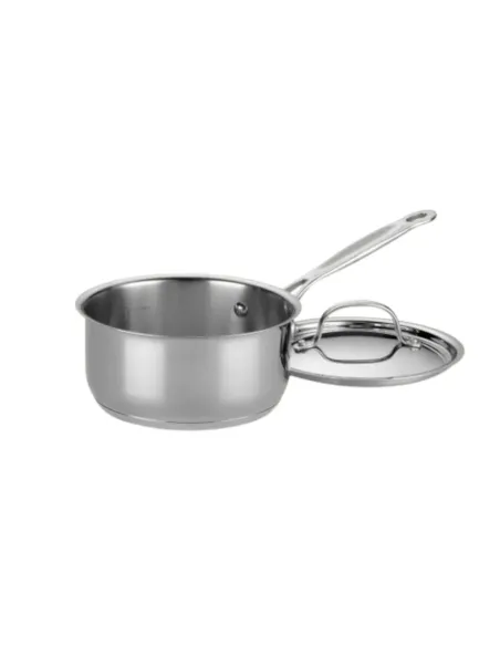 Olla Cuisinart 1.5lts Con Mango-Tapa Acero Inox Para Todo Tipo De Cocina