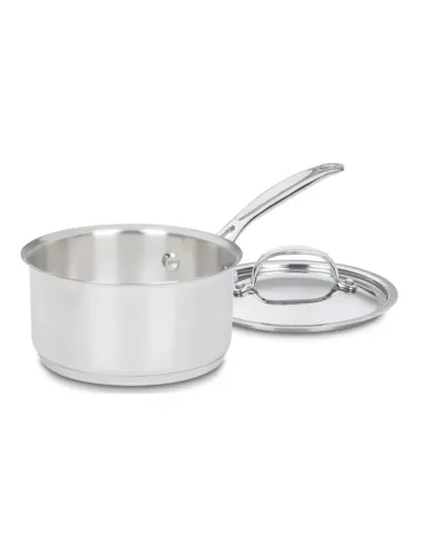 Olla Cuisinart 1.5lts Con Mango-Tapa Acero Inox Para Todo Tipo De Cocina