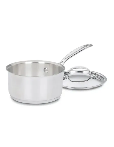 Olla Cuisinart 1.5lts Con Mango-Tapa Acero Inox Para Todo Tipo De Cocina
