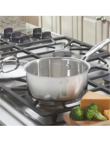 Olla Cuisinart 1.5lts Con Mango-Tapa Acero Inox Para Todo Tipo De Cocina